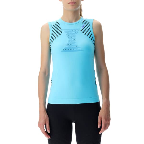 Débardeur running UYN LADY RUNNING ULTRA1 OW SLEEVELESS BLUE CURACAO/BLACK/PURPLE