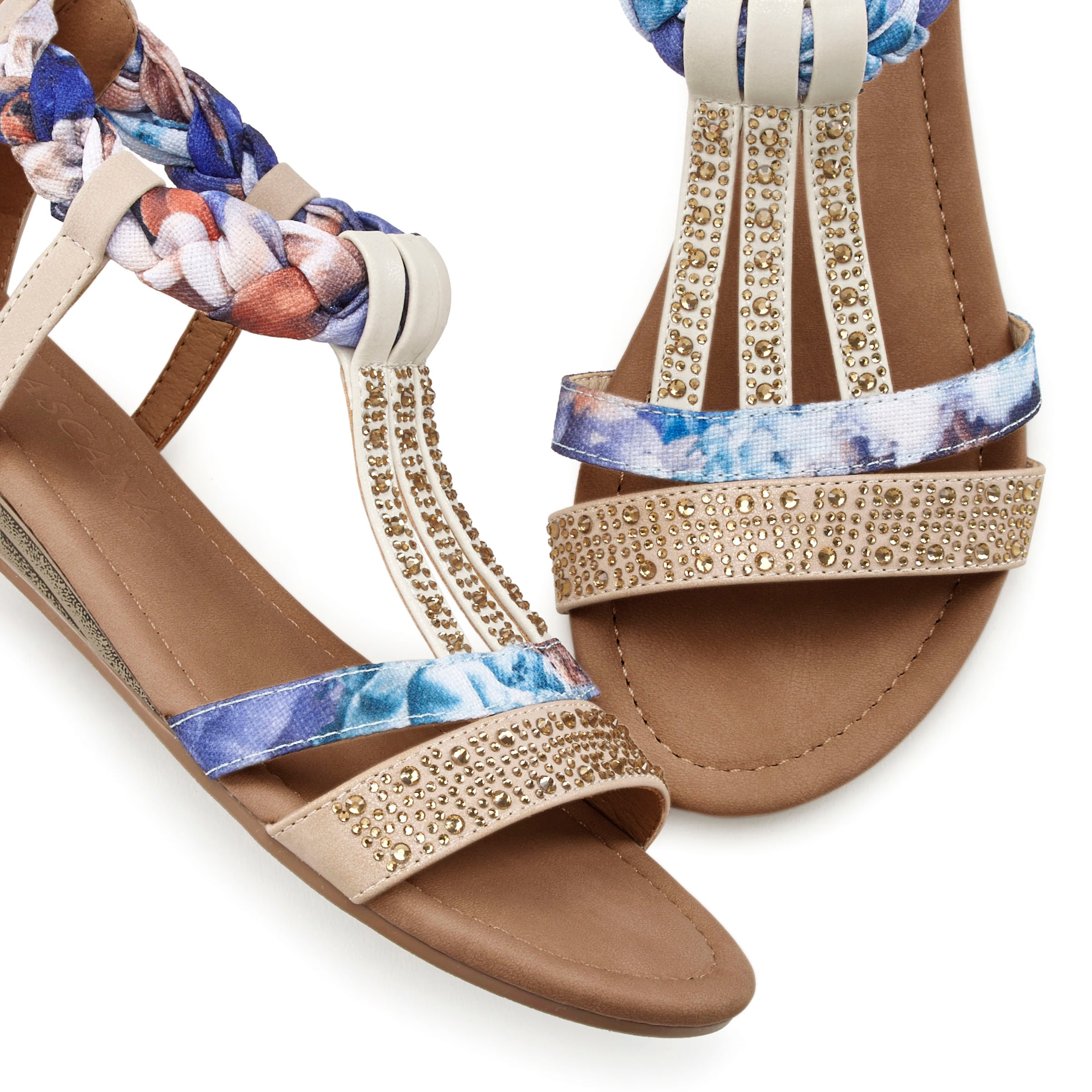 LASCANA Sandale »Sommerschuh, Sandalette,«  mit Verzierung und kleinem Keilabsatz im Festival-Look VEGAN