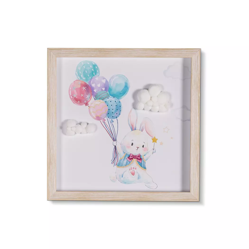 Wandbild 33 x 33 cm Hase