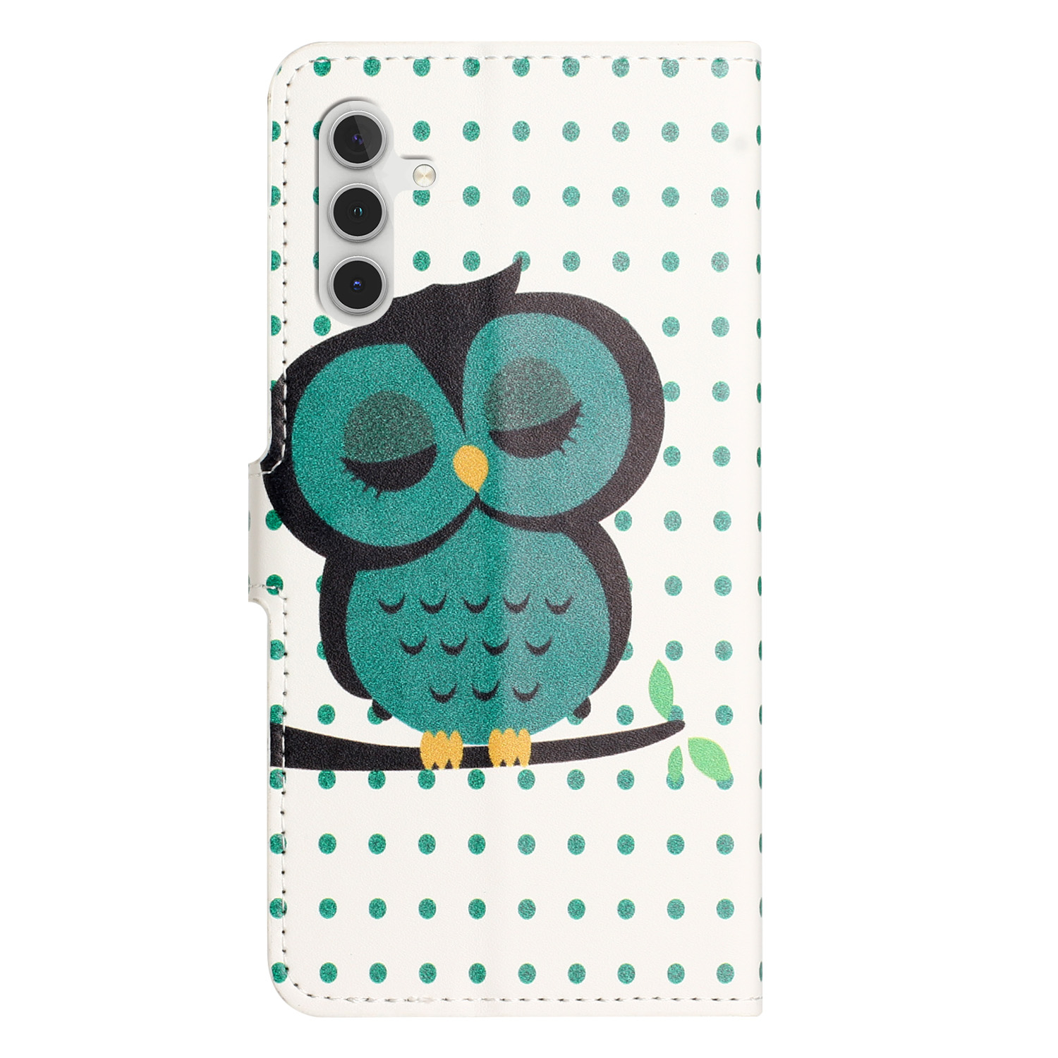 Samsung Galaxy S24 FE Leder Tasche - Schlafende Eule