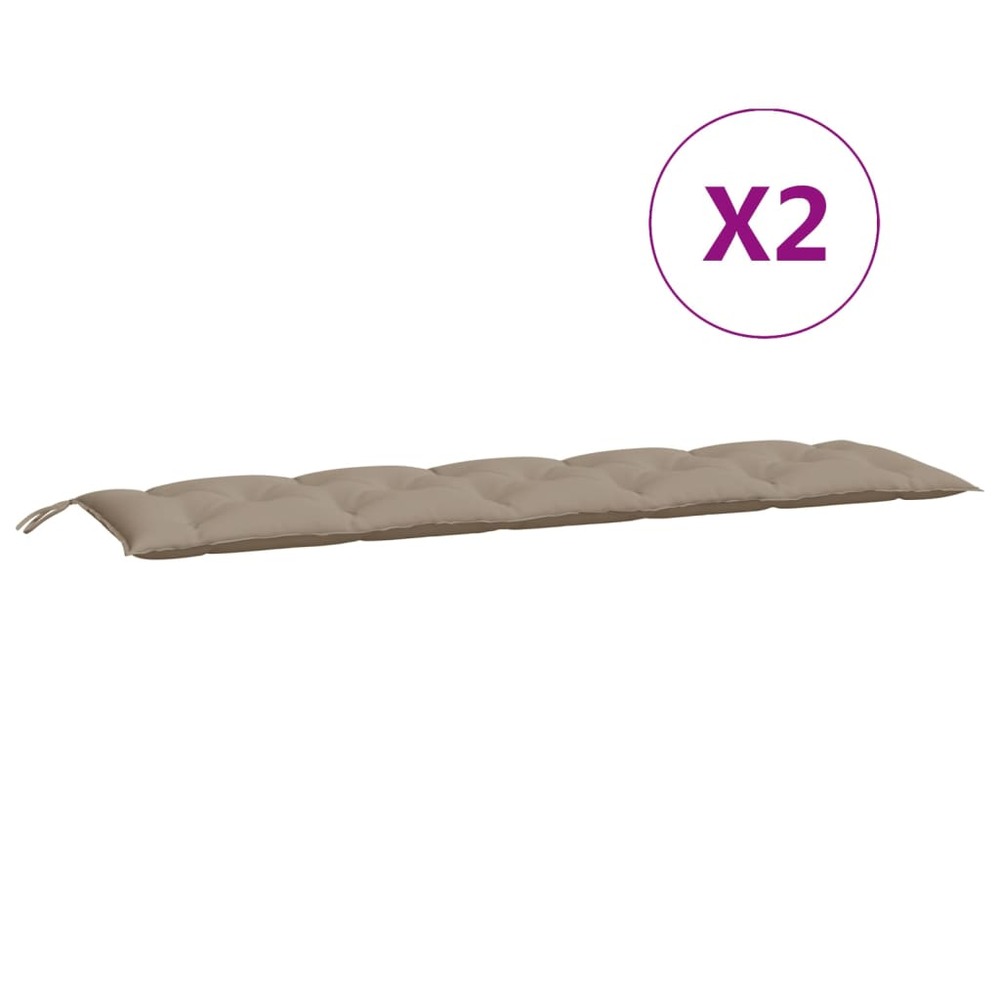 Coussins de banc de jardin 2 pcs taupe 180x50x7 cm tissu oxford