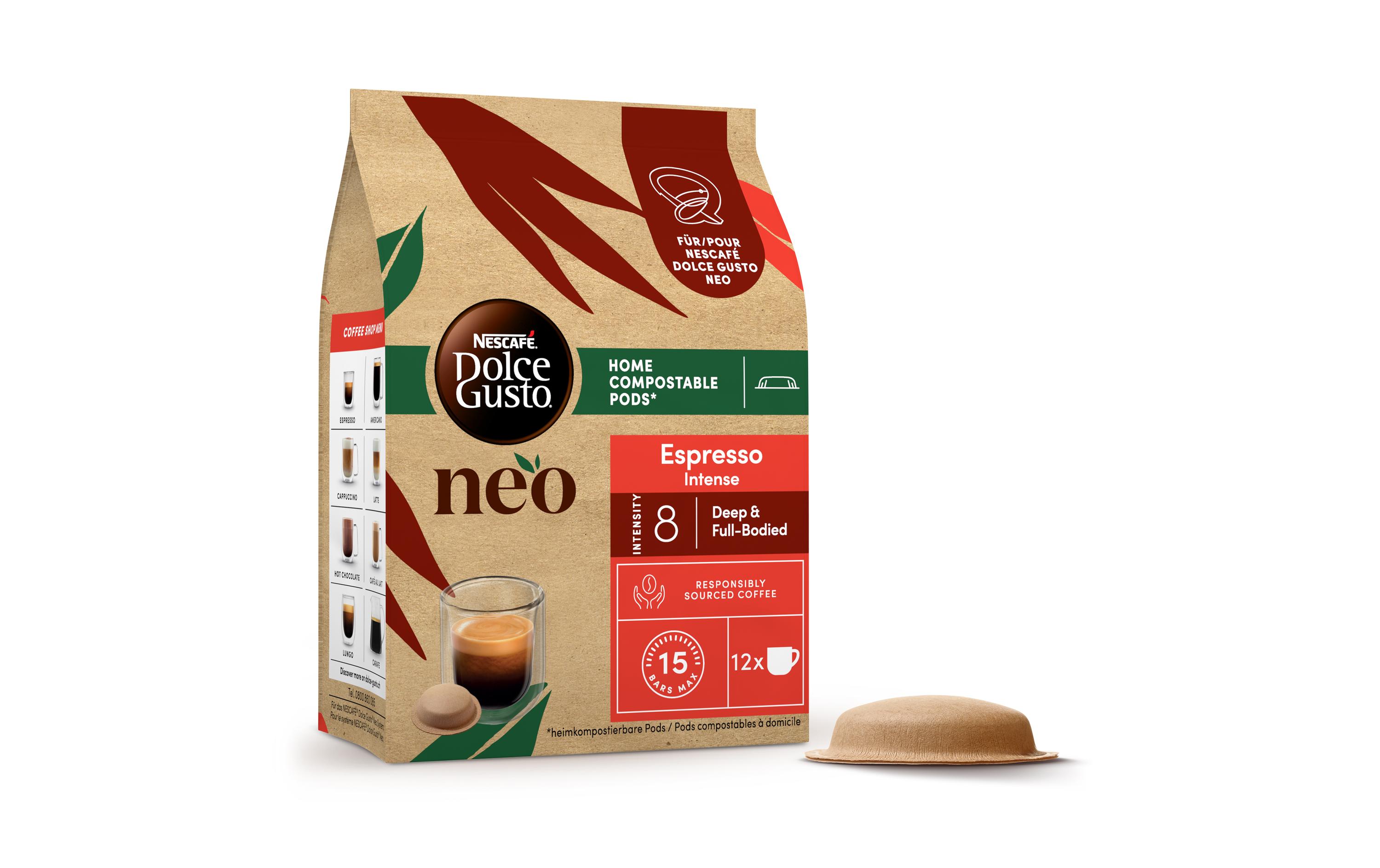 Kaffee-Pods Espresso Intense 12 PortionenPods für die Nescafé Dolce Gusto NEO Kaffeemaschine von Delonghi