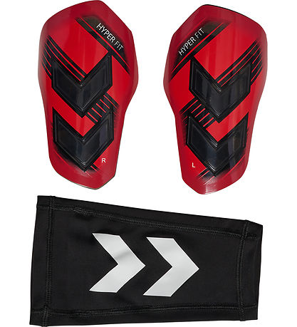 Hummel Benskinner - HmlShin Guards Hyper Fit - R?d/Sort