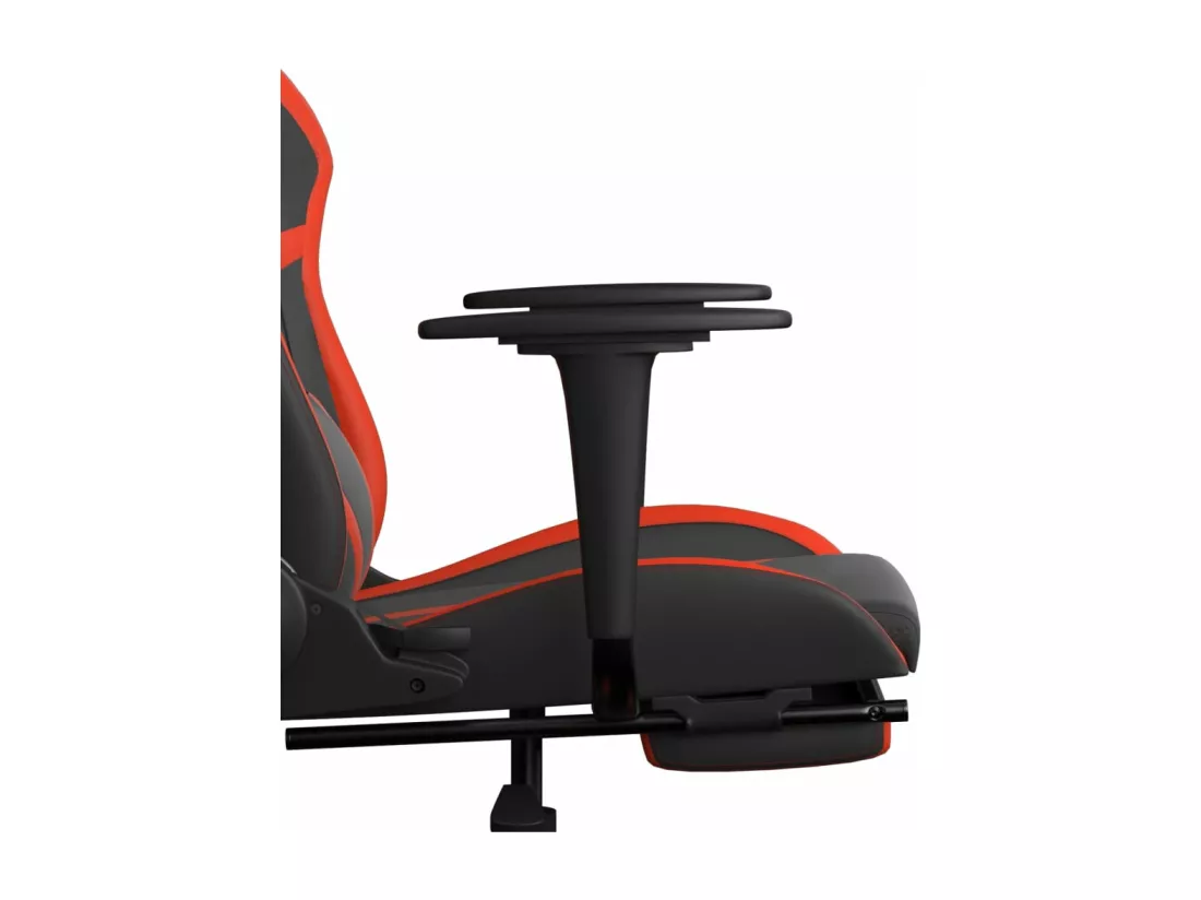 Chaise de jeu de massage avec repose-pied Noir&Rouge Similicuir
