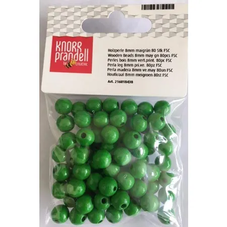 Knorr Prandell Holzperlen 8mm Maigrün, 80er Packung