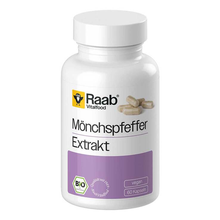 Raab Vitalfood Mönchspfeffer Extrakt Kapseln Bio, 60 St