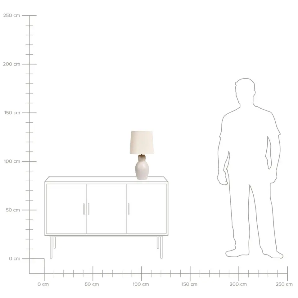 DEDURU - Tafellamp - Beige - Keramiek