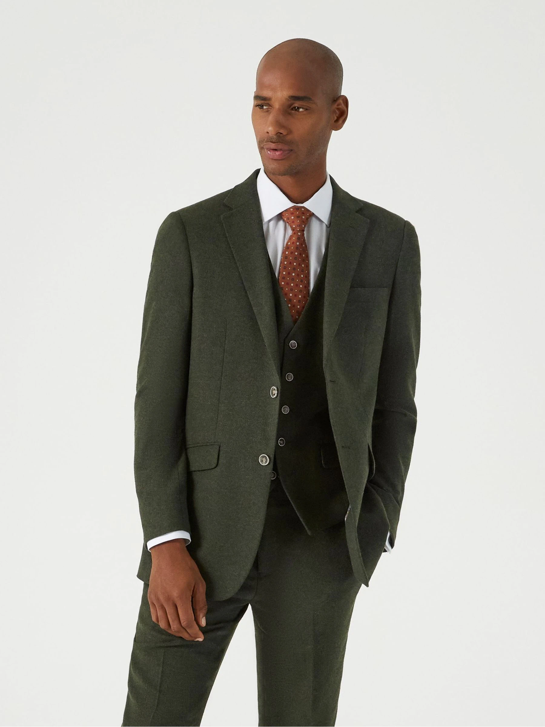 Skopes Jude Herringbone Tailored Fit Suit Jacket