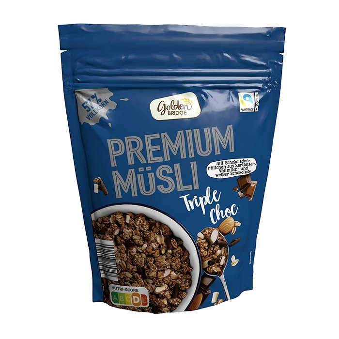 GOLDEN BRIDGE Premium Müsli 500 g, Triple choc