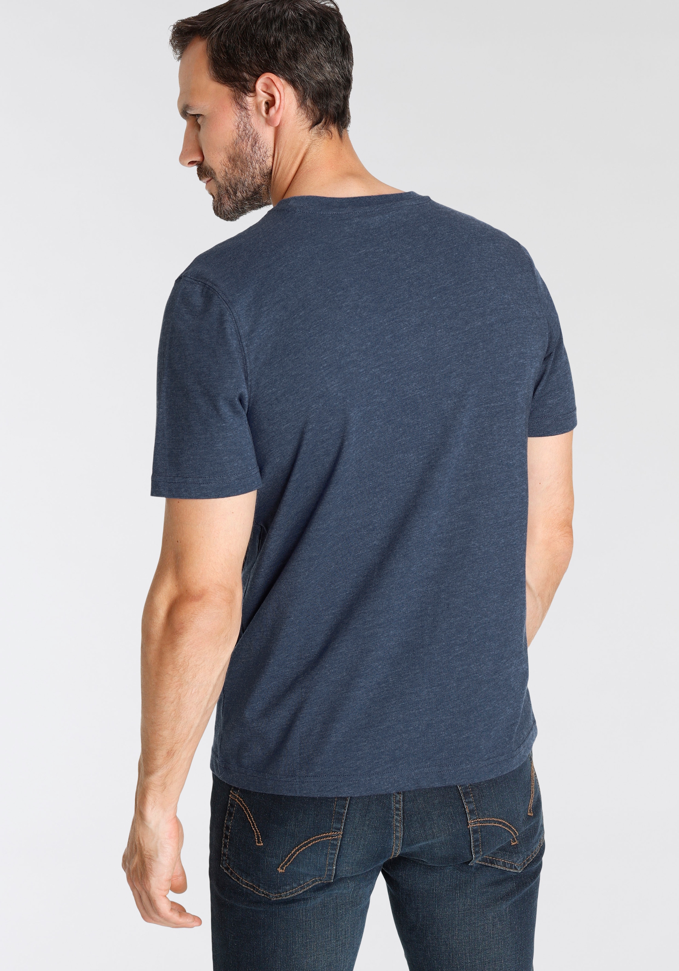 Man's World Rundhalsshirt , Kurzarm,  Basic-Stil,  aus Baumwollmischung,  2er-Pack