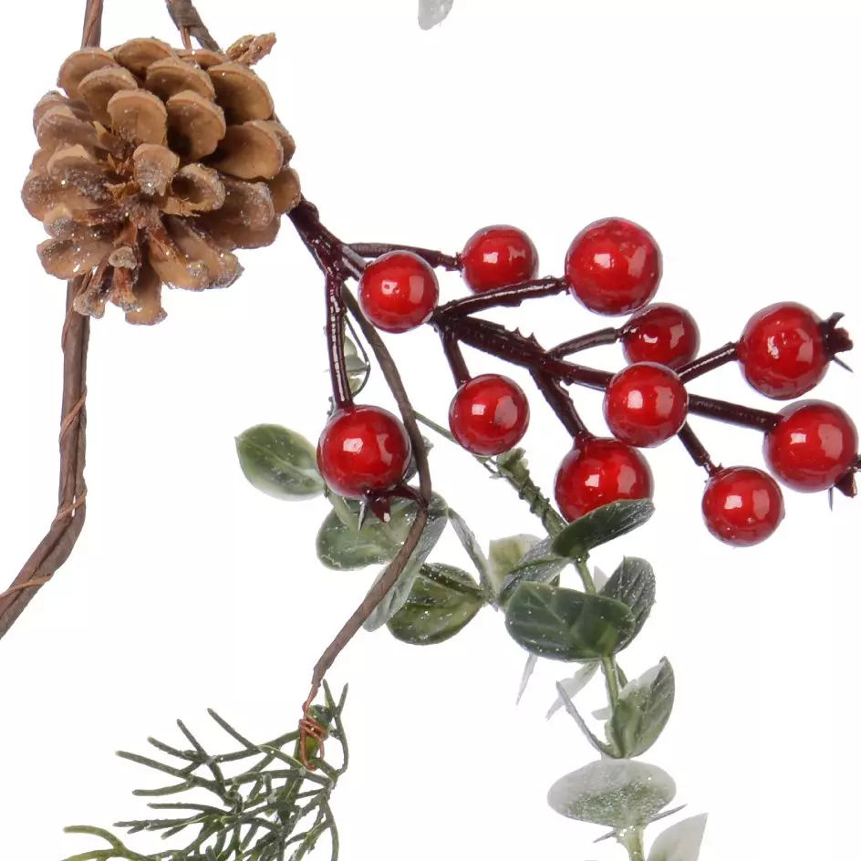 Guirlande de sapin (125 cm) Baies paillettées