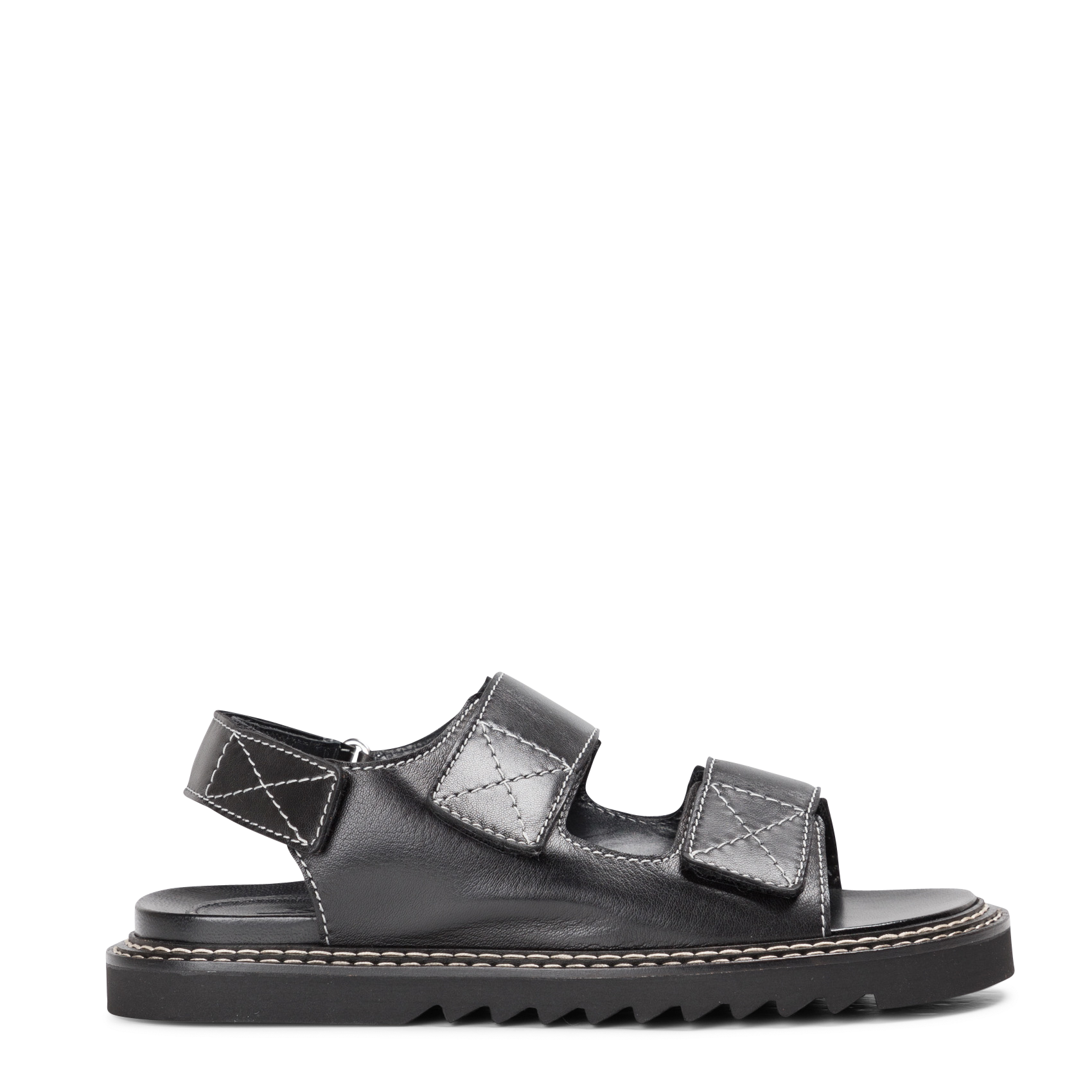 Sandales en cuir| Noir