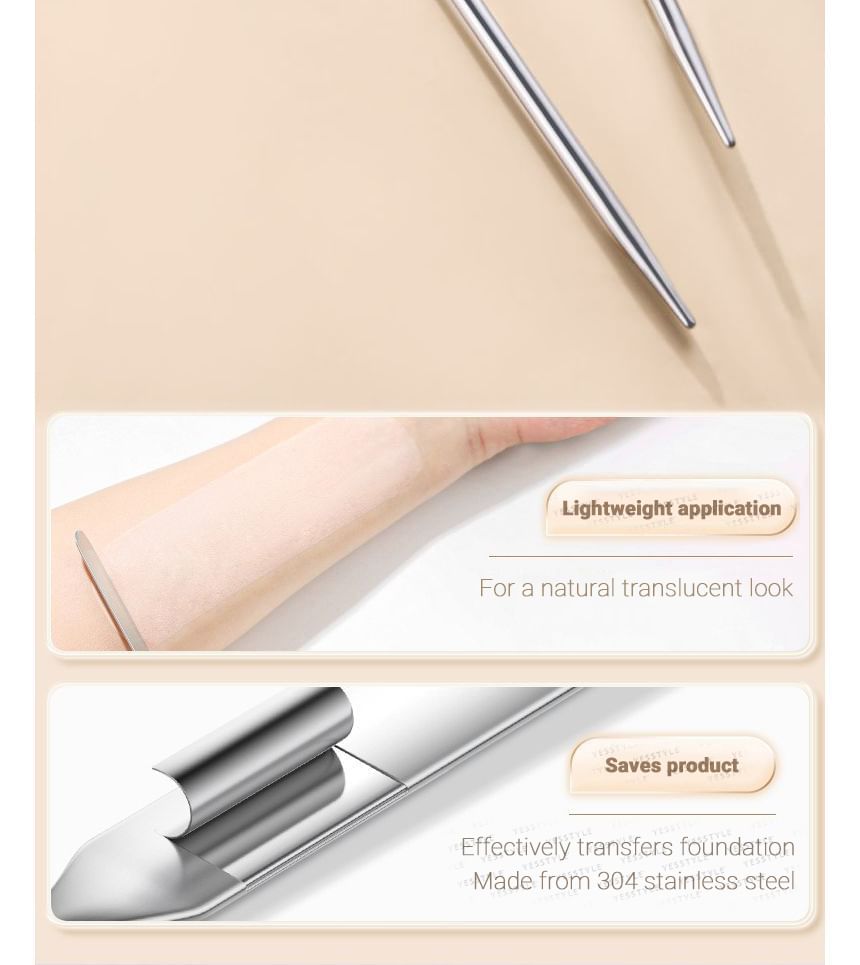 Lactacia - Foundation spatel / make-up palet / set van roestvrij staal