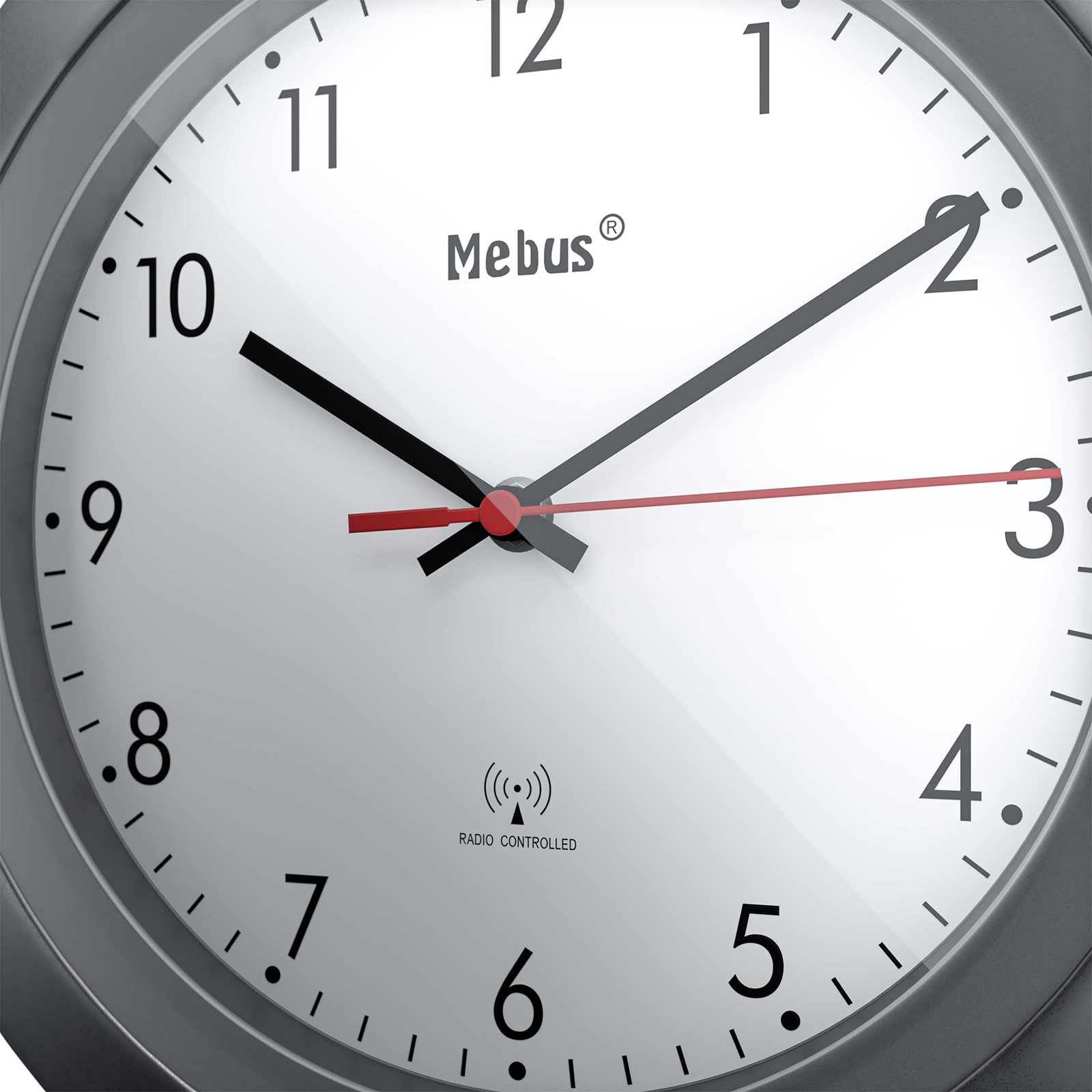 Funk-Wanduhr - silber -Ø 30 cm