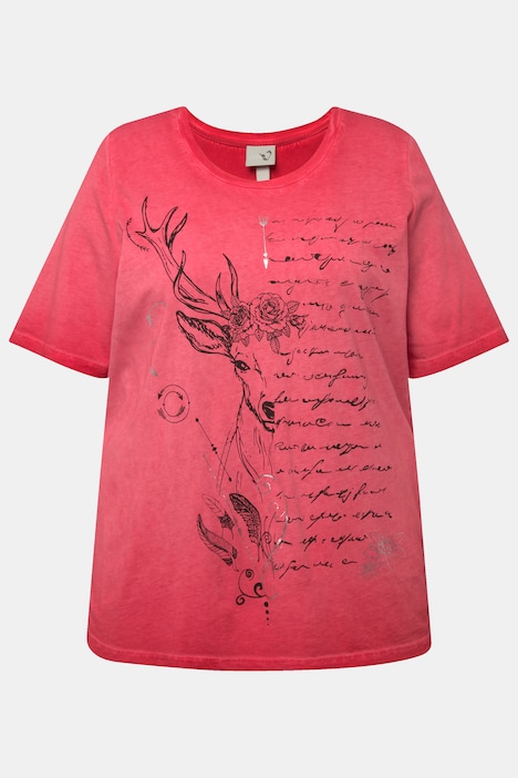 T-Shirt, Hirsch, Classic, Rundhals, Halbarm