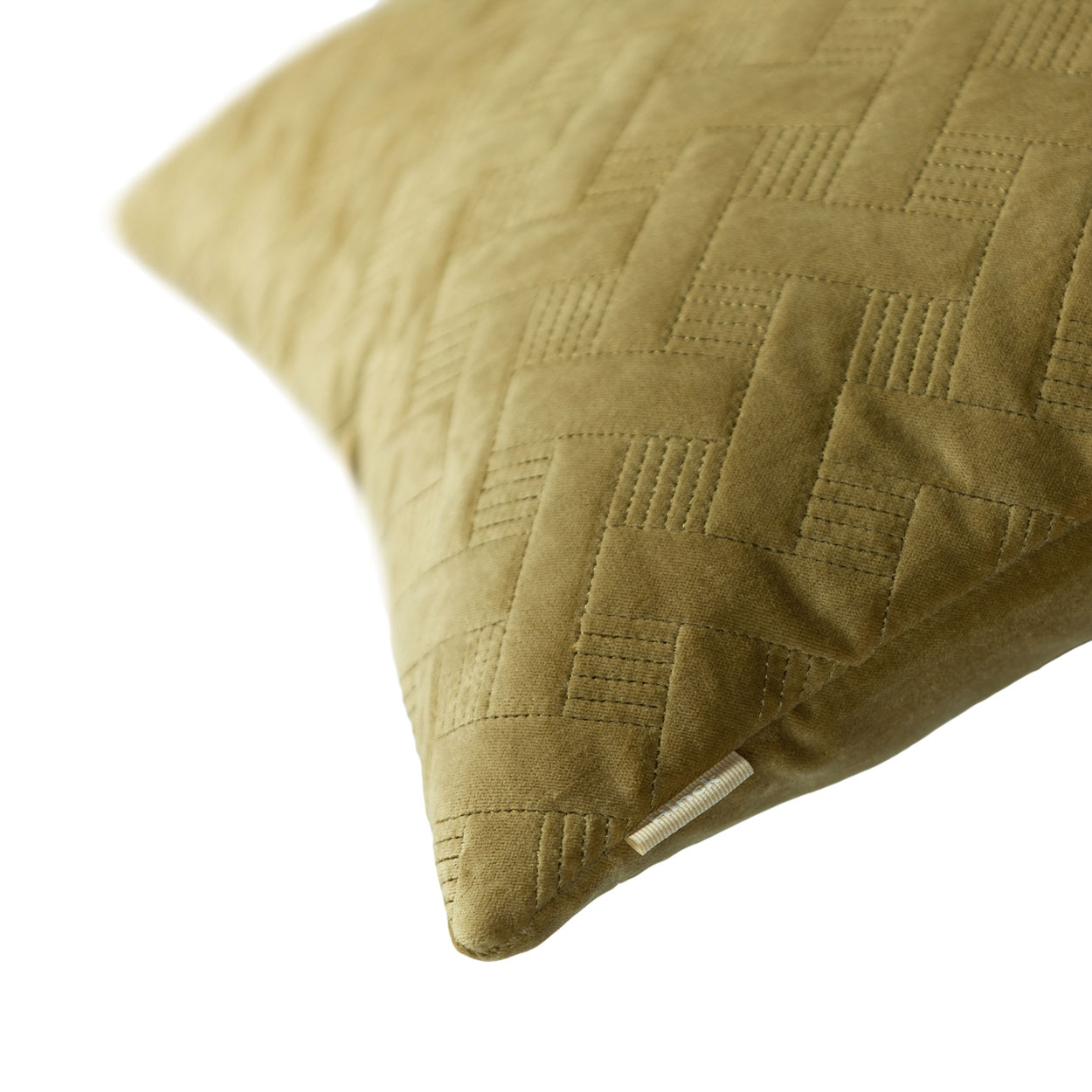 Kussen velours Grids warmgreen