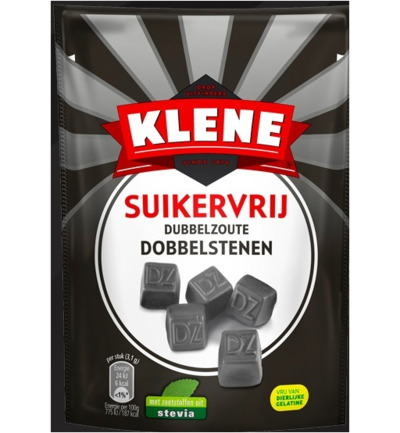 Klene Dubbelzout dobbelstenen suikervrij zakje (110 gr)