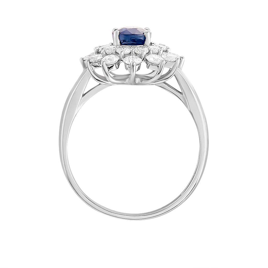 Bague Ivan Or Blanc Saphir Et Diamant