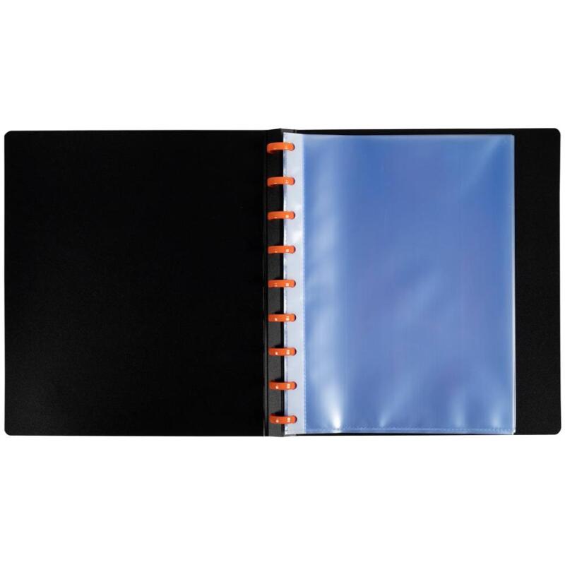 Protège-documents à anneaux avec pochettes détachables - 60 vues Exactive - A5 - Noir