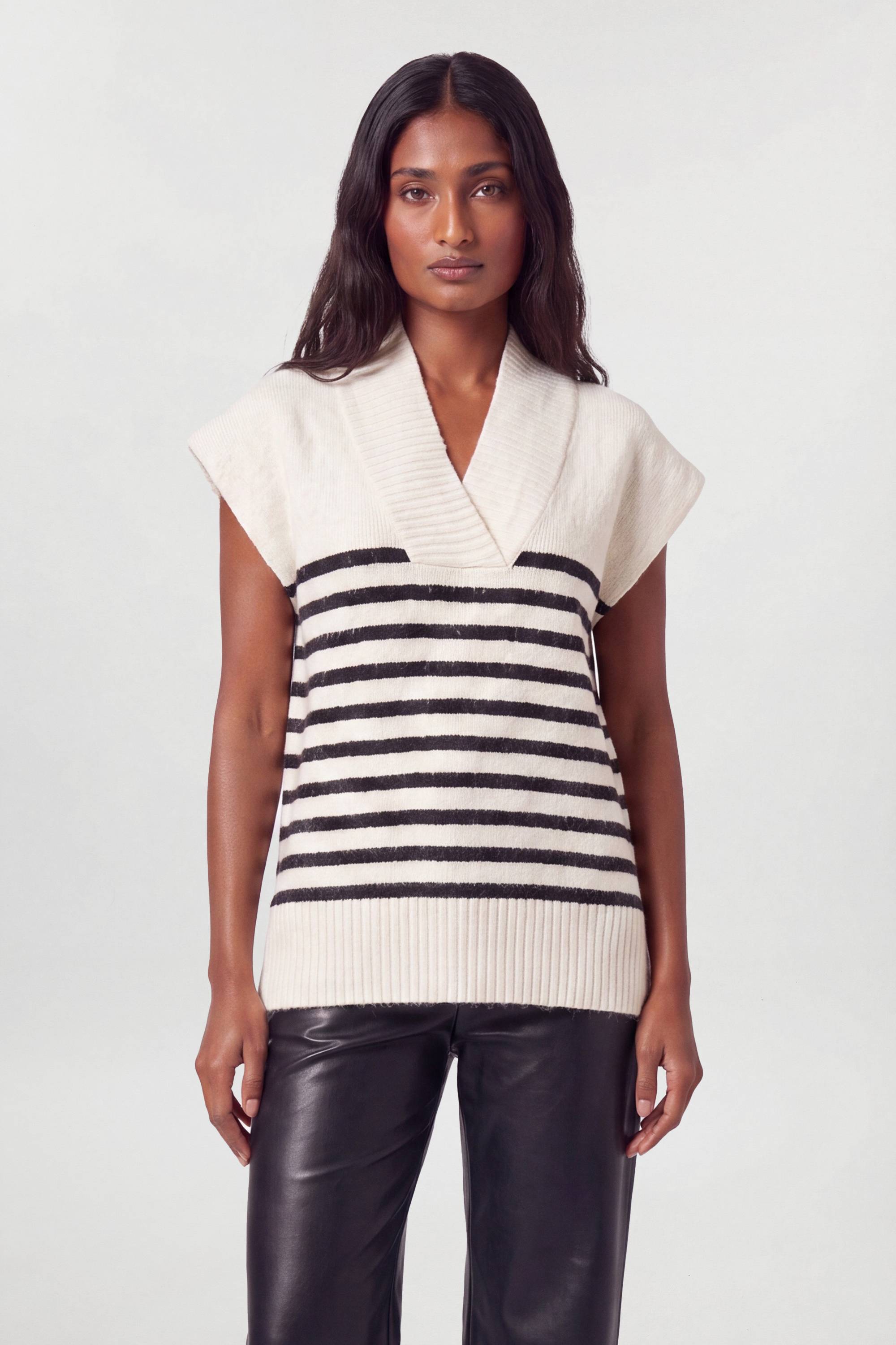 KarenMillen Haut En Maille Douce Mélange Laine Col V