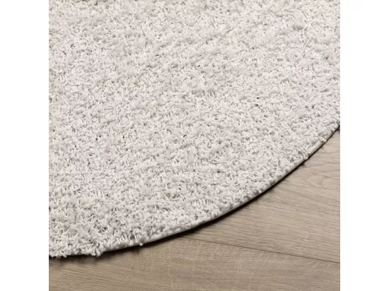 Tapis shaggy à poils longs moderne crème ø 80 cm
