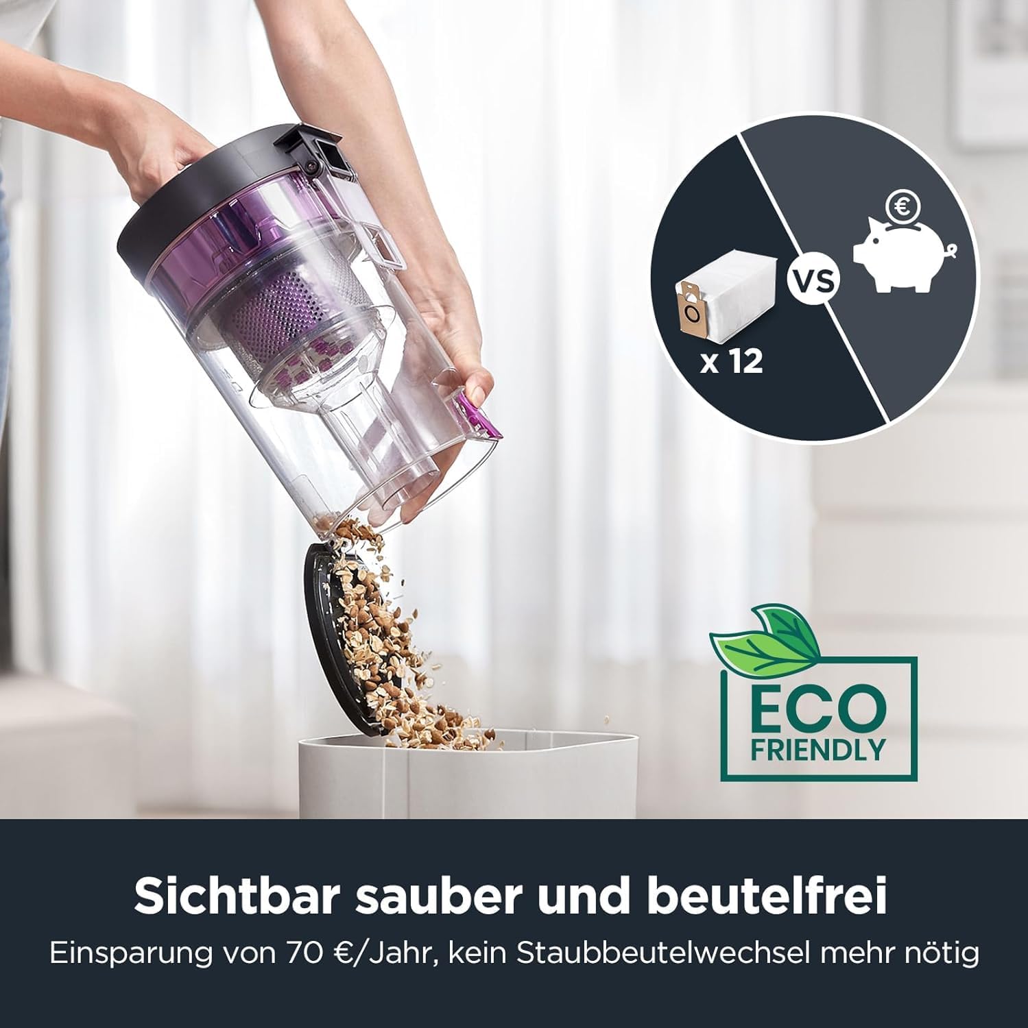 EUREKA E10s 2.Gen Saug- & Wischroboter + beutelloser Multi-Zyklon-Absaugstation (4000Pa, auto Teppicherkennung, auto Mop Lifting, LiDAR-Navigation, ideal gegen Tierhaare, App-/Sprachsteuerung) schwarz