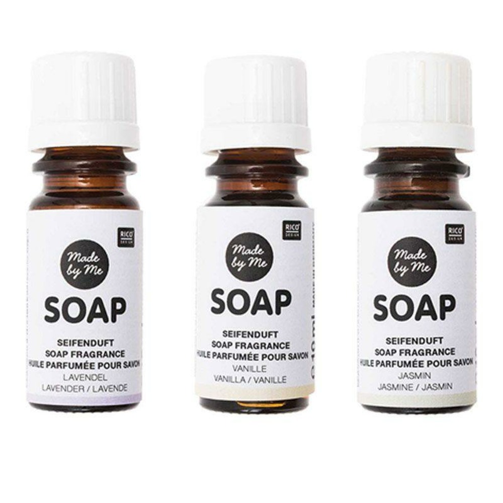 3 huiles parfumées 10 ml pour savon - lavande, vanille, jasmin