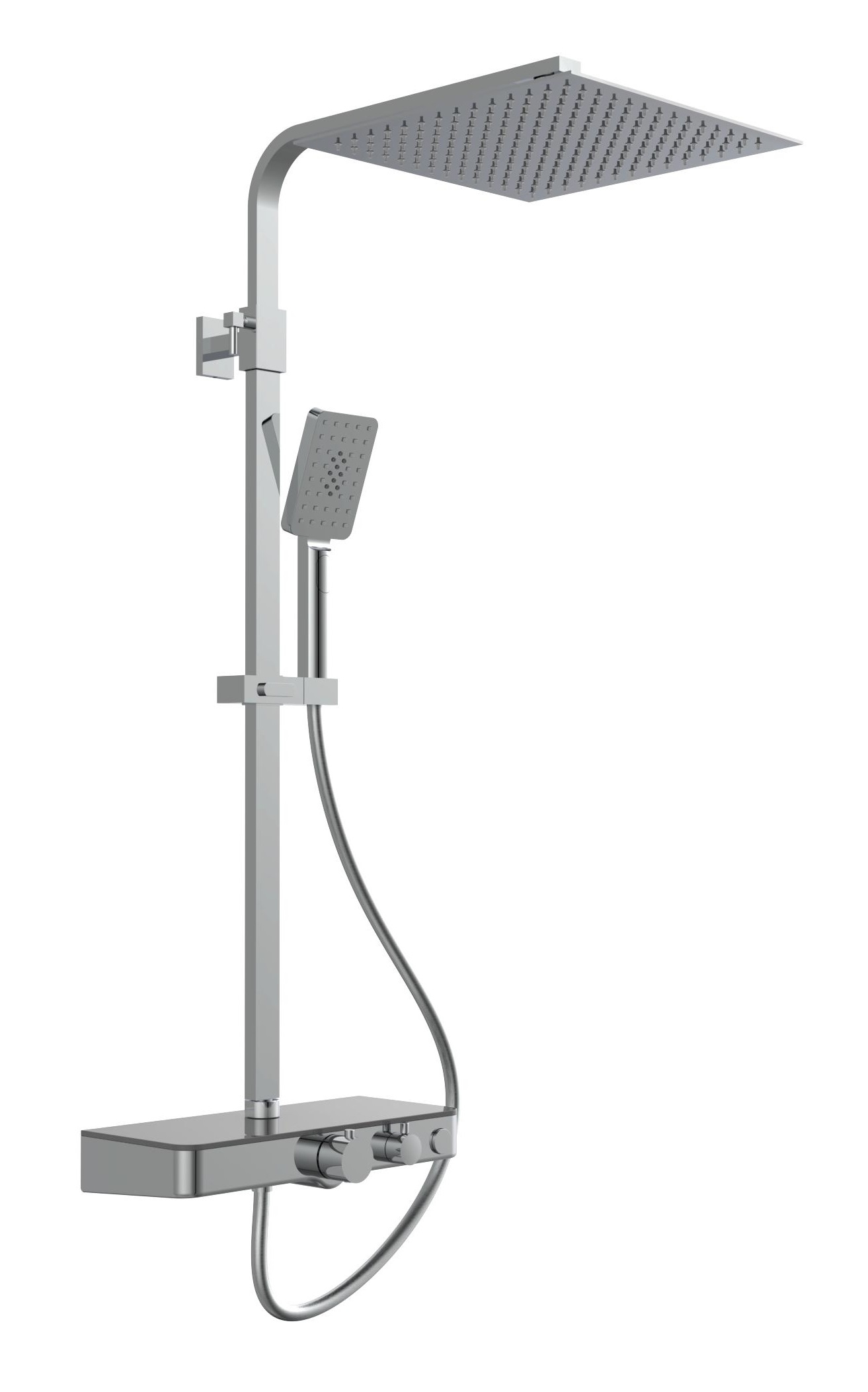 Schutte Ocean complete regendouche inclusief thermostaatkraan en planchet chroom/antraciet