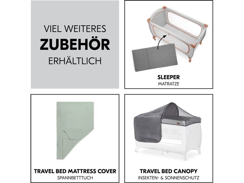 Hauck Reisebett Sleep N Play Go Plus Dusty-cork Reisebett und Laufstall auf Rollen