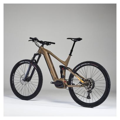 VTT Électrique Tout-Suspendu Rockrider Stilus E-All Mountain Sram SX 12V 625Wh 29'' Ocre