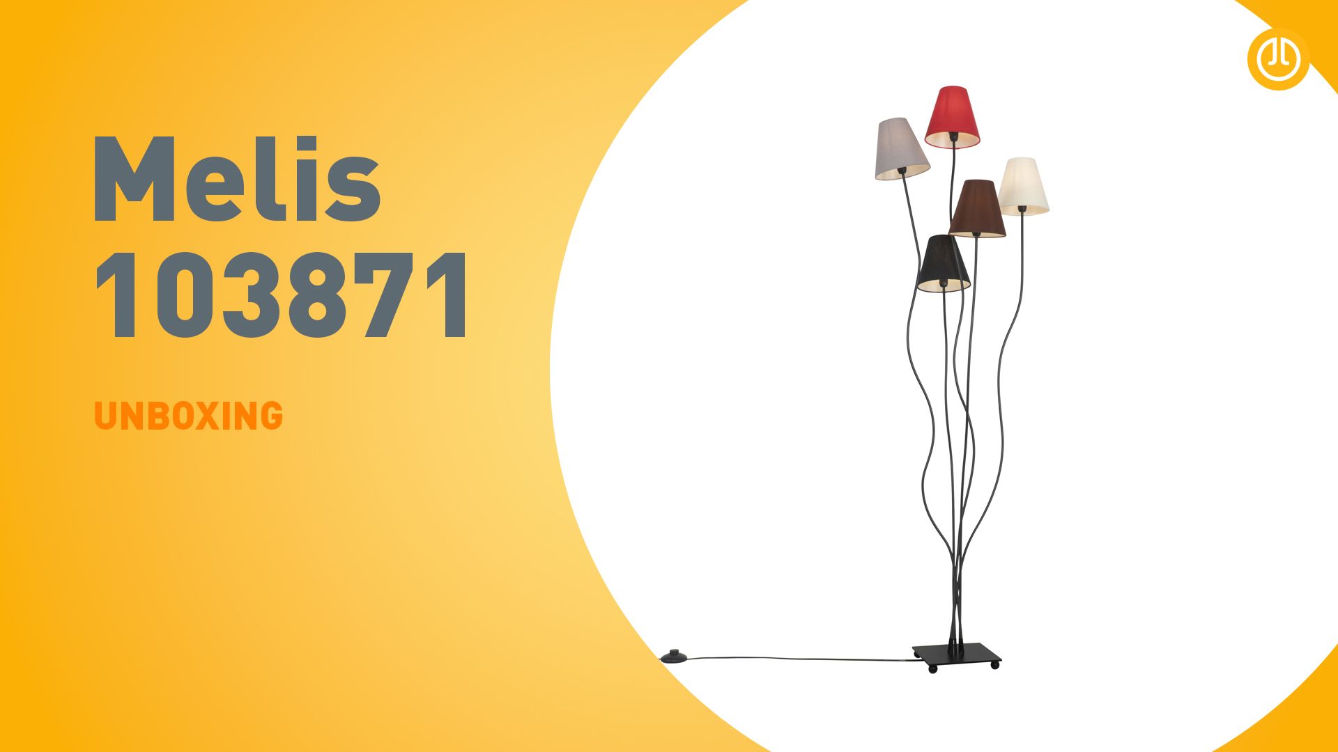 Design vloerlamp zwart met stoffen kappen 5-lichts - Melis