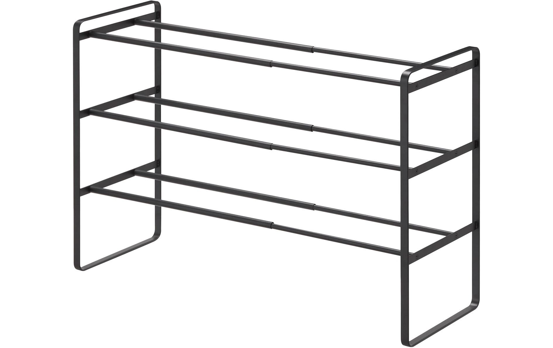 Schuhregal Tower 41 x 25 x 46 cm, Schwarz3-stufiges ausziehbares Schuhregal