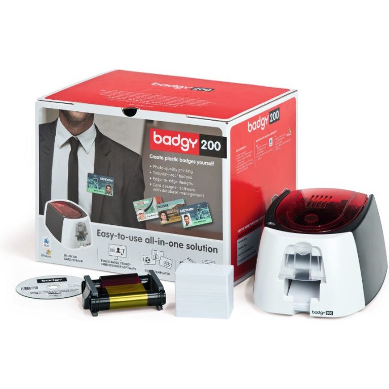 Evolis Badgy200 imprimante de cartes en plastique Sublimation de teinte/Transfert thermique Couleur 260 x 300 DPI