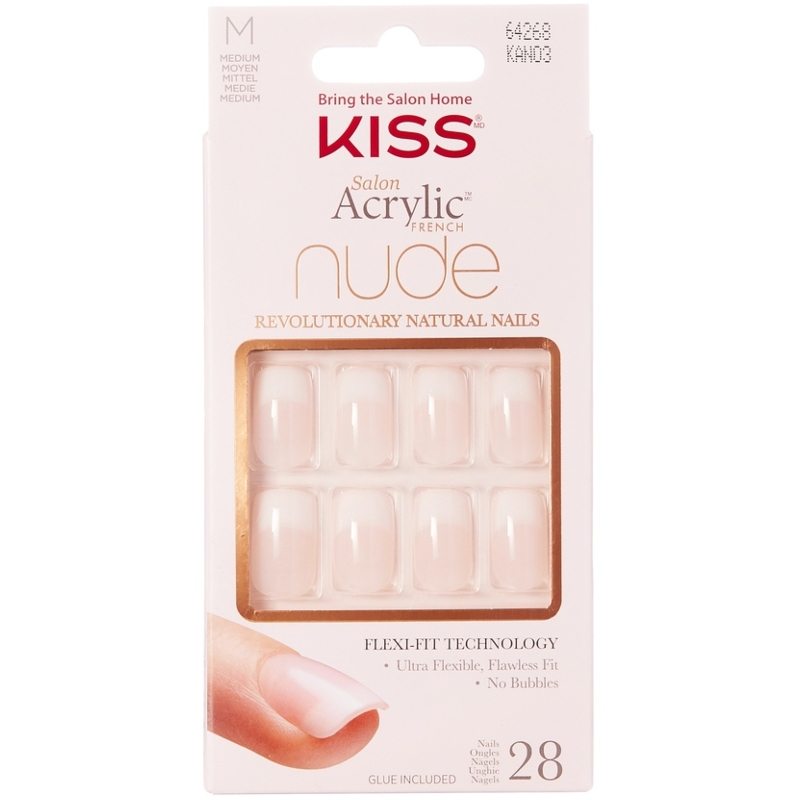 Kiss Salon Acrylic Nude French Nails - KAN03