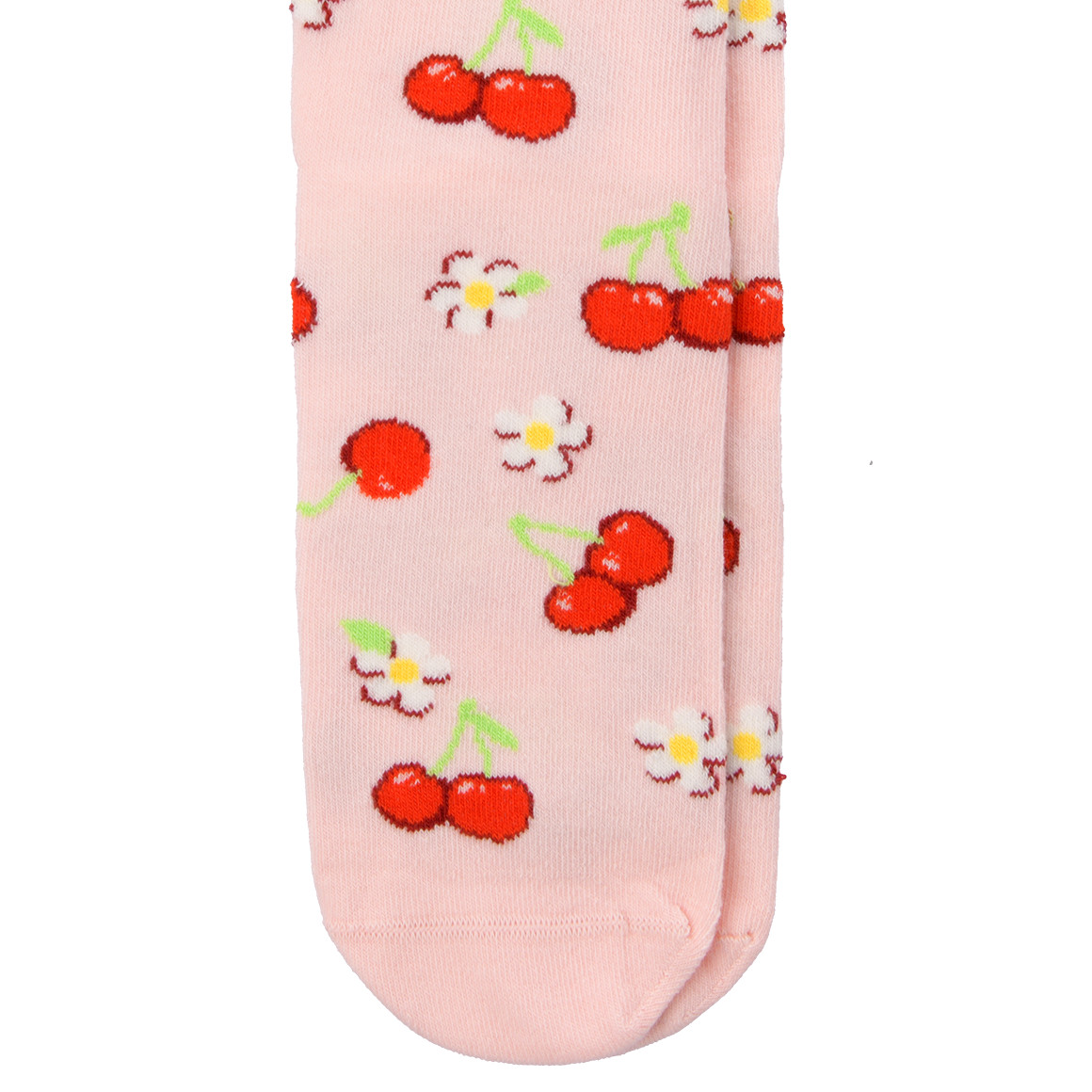 Gina Benotti 1 Paar Damen Socken mit Kirschen und Blumen rosa