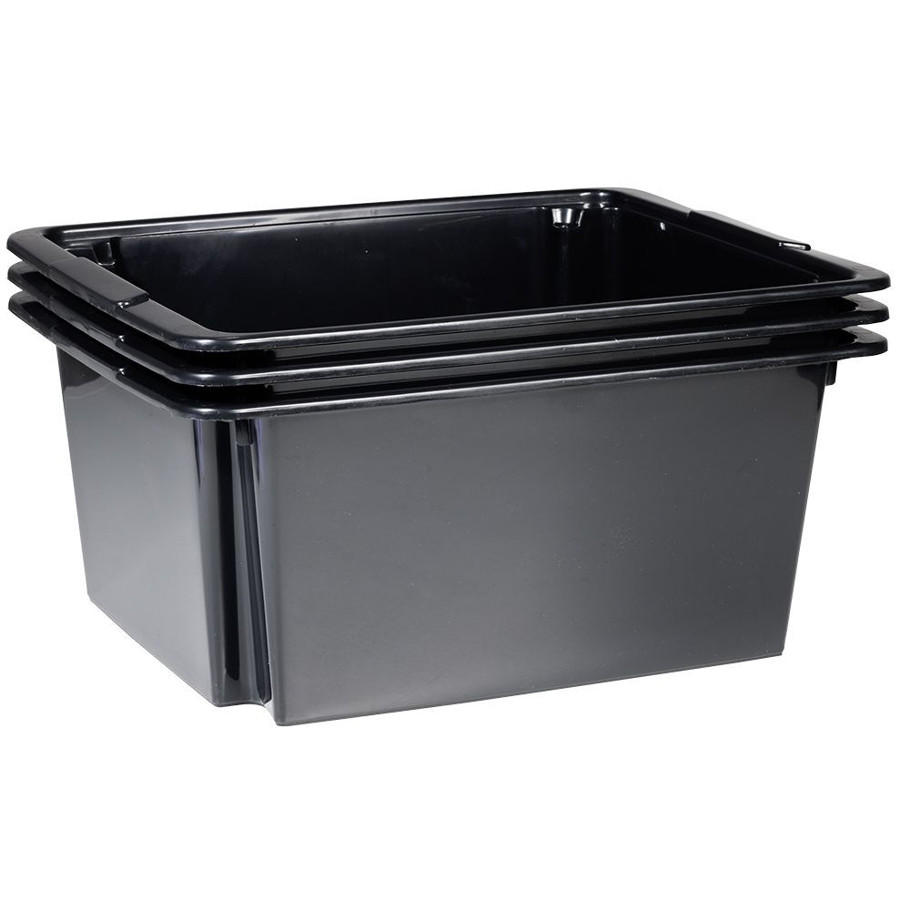 Bac superposable 22L noir x3 - 43x34xH18,5 cm