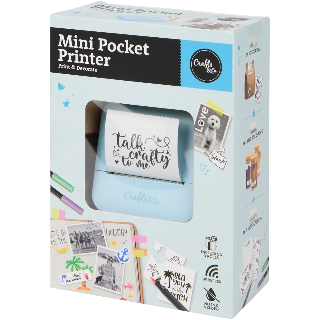 Crafts & Co pocket printer Incl. 3 rollen | diverse kleuren