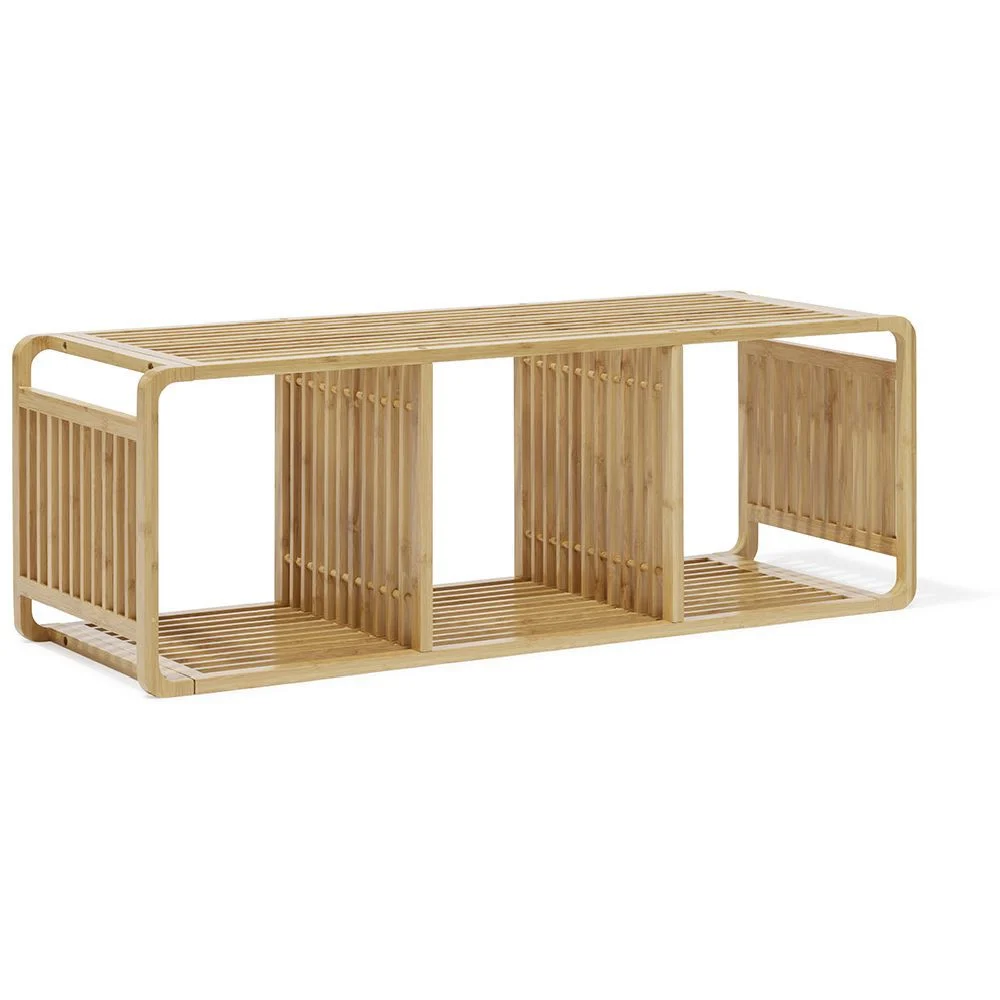 Étagère 3 cases Macao bambou naturel - L.33xP.33xH.96cm