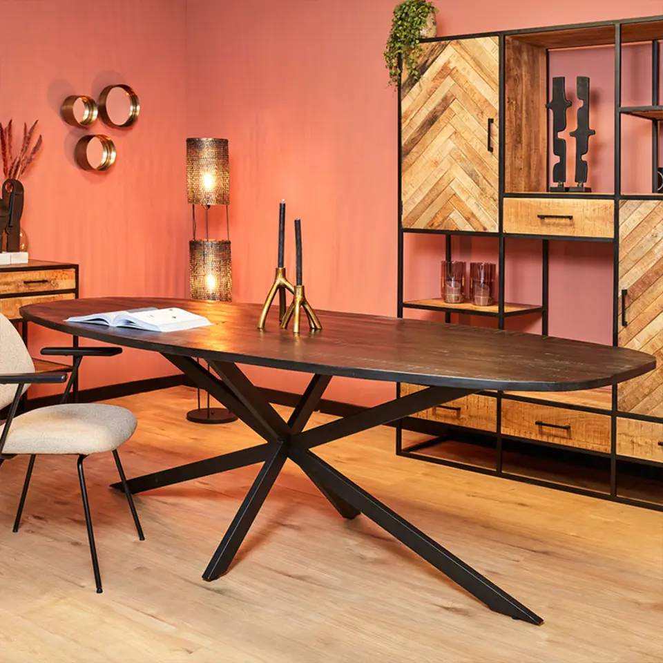 Furndea Eleanor eettafel Deens ovaal zwart - 100x200x76 cm
