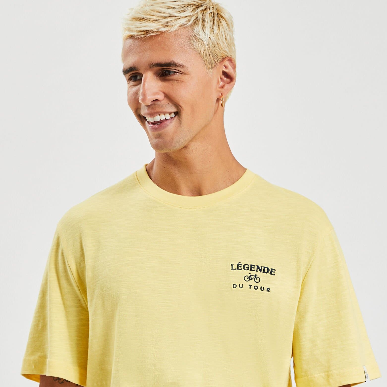 Tee shirt col rond imprimé licence Tour de France Jaune