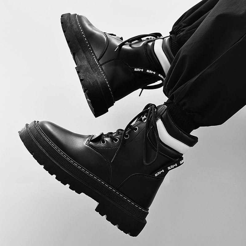 Tanzanite - Veterschoenen met plateauzool
