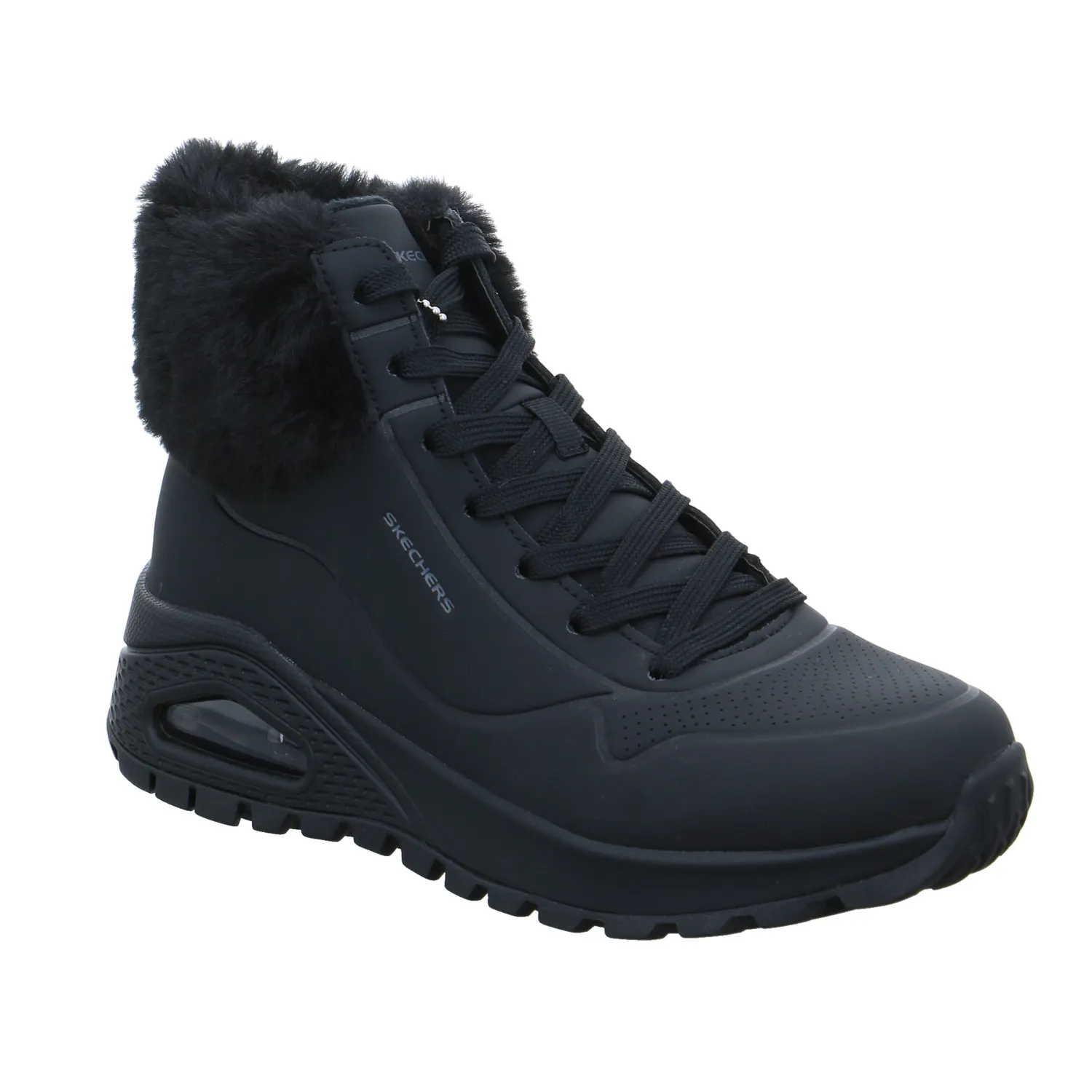 SKECHERS Boot Schwarz Lederimitat  mit Wechselfussbett