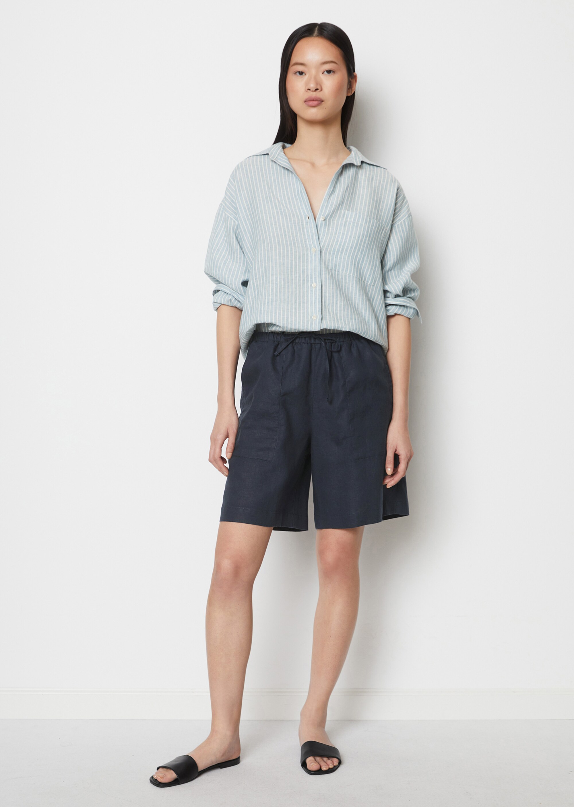 Shorts straightaus reinem Leinen
