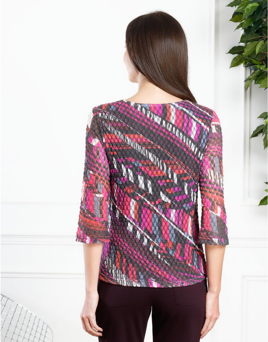 T-shirt résille fuchsia
