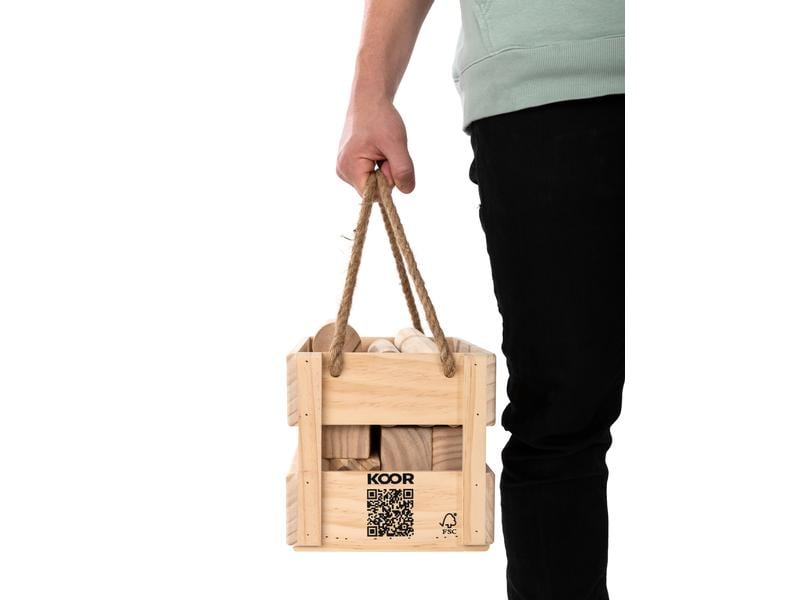 KOOR Wurfspiel KUBB Wikingerschach Outdoor Geschicklichkeitsspiel aus FSC-zertifiziertem Holz