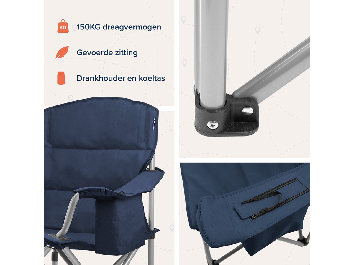 TRVLMORE XL vouwstoel met koelvak - Blue