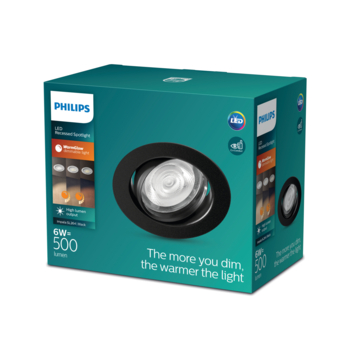 Philips inbouwspot Impala zwart
