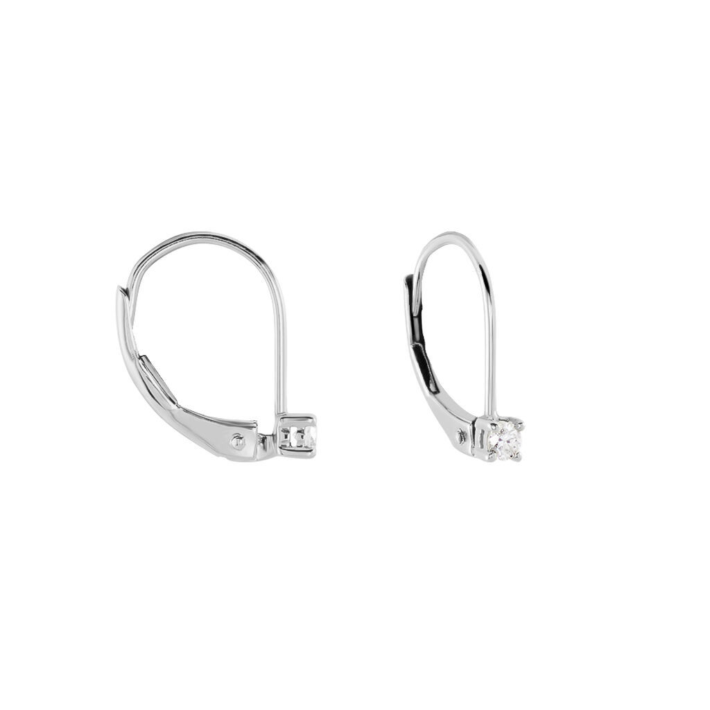 Boucles D'oreilles Pendantes Victoria Or Blanc Diamant