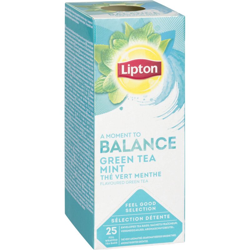 Thé vert menthe Lipton - Boîte de 25 sachets fraîcheur