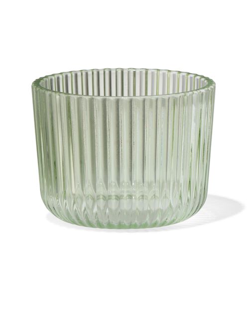 porte-bougie S verre nervuré vert